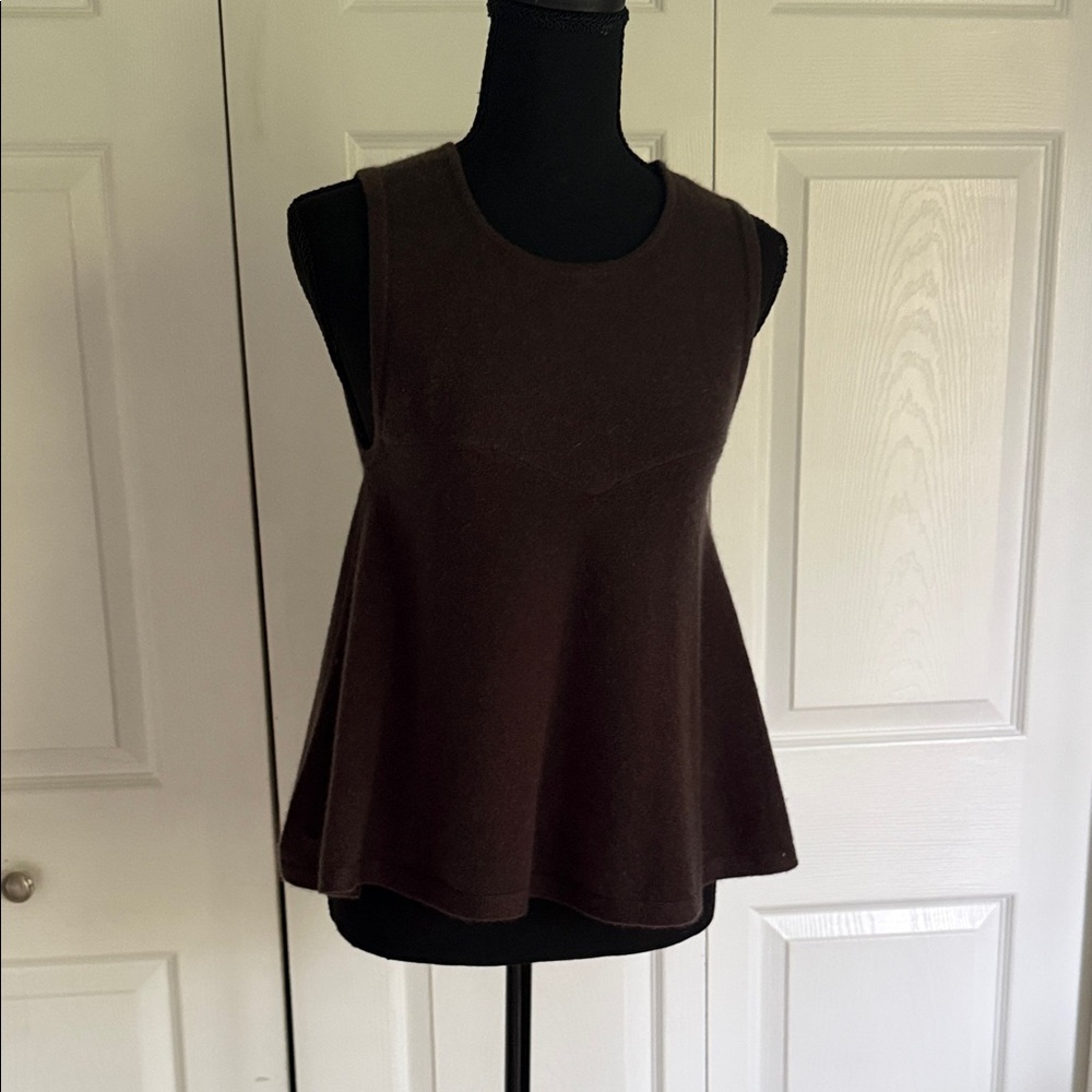Anthropologie Cashmere Dark Brown Tank Top